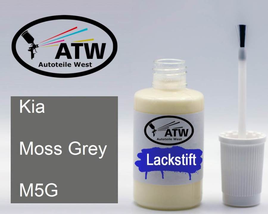 Kia, Moss Grey, M5G: 20ml Lackstift, von ATW Autoteile West.